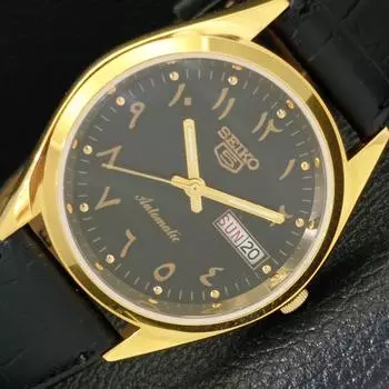 ВОССТАНОВЛЕННЫЕ SEIKO 5 AUTOMATIC 6309A ЯПОНИЯ МУЖСКИЕ ЧАСЫ С АРАБСКИМ ЧЕРНЫМ ЦИФЕРБЛАТОМ a427208-2 QRL-a427208
