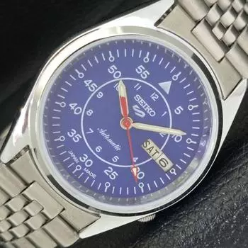 ВОССТАНОВЛЕННЫЕ SEIKO 5 AUTOMATIC 6309A ЯПОНИЯ МУЖСКИЕ ЧАСЫ С СИНИМ ЦИФЕРБЛАТОМ a427259-2 QRL-a427259