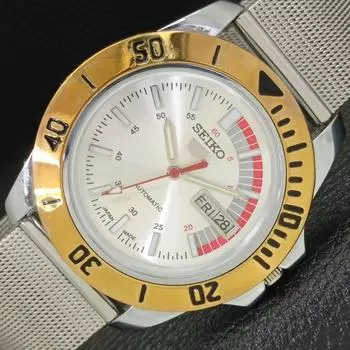 ВОССТАНОВЛЕННЫЕ SEIKO 5 AUTOMATIC JAPAN 6309A НАРУЧНЫЕ ЧАСЫ С СЕРЕБРИСТЫМ ЦИФЕРБЛАТОМ a426516-2 RL-a426516
