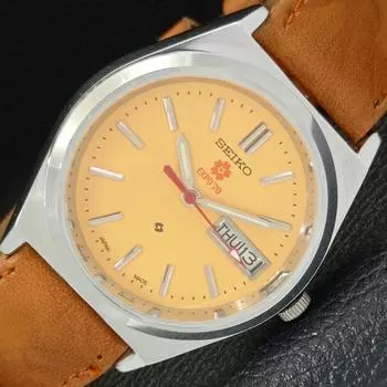ВОССТАНОВЛЕННЫЕ SEIKO EXPO 70 AUTOMATIC 6309A ЯПОНИЯ МУЖСКИЕ ЧАСЫ С КРЕМАТЫМ ЦИФЕРБЛАТОМ a427220-2 QRL-a427220