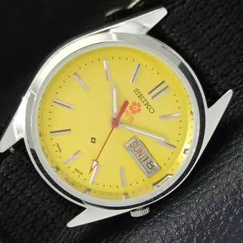 ВОССТАНОВЛЕННЫЕ SEIKO EXPO 70 AUTOMATIC 7009A JAPAN MENS C ЖЕЛТЫМ ЦИФЕРБЛАТОМ a427247-2 QRL-a427247
