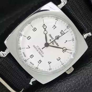 ВОССТАНОВЛЕННЫЕ ШВЕЙЦАРСКИЕ МУЖСКИЕ ЧАСЫ HENRI SANDOZ & FILS С БЕЛЫМ ЦИФЕРБЛАТОМ a431833-2 R108-a431833