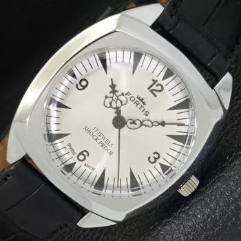 ВОССТАНОВЛЕННЫЕ ШВЕЙЦАРСКИЕ МУЖСКИЕ ЧАСЫ С РУЧНЫМ ЗАВОДОМ, СЕРЕБРИСТЫЙ ЦИФЕРБЛАТ a431810-2 R108-a431810