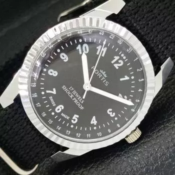 ВОССТАНОВЛЕННЫЕ ШВЕЙЦАРСКИЕ МУЖСКИЕ ЧАСЫ С РУЧНЫМ ЗАВОДОМ, ЧЕРНЫЙ ЦИФЕРБЛАТ a431728-2 R108-a431728