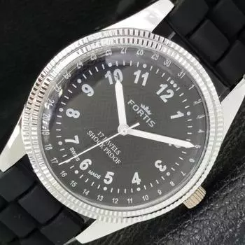 ВОССТАНОВЛЕННЫЕ ШВЕЙЦАРСКИЕ МУЖСКИЕ ЧАСЫ С РУЧНЫМ ЗАВОДОМ, ЧЕРНЫЙ ЦИФЕРБЛАТ a431712-2 R108-a431712