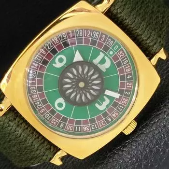ВОССТАНОВЛЕННЫЕ ШВЕЙЦАРСКИЕ МУЖСКИЕ ЧАСЫ С РУЧНЫМ ЗАВОДОМ В СТИЛЕ АРТ-ДЕКО С ЦИФЕРБЛАТОМ ЗЕЛЕНОГО ЦВЕТА a431284-2 R106-a431284