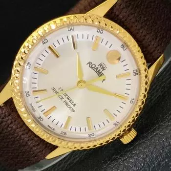 ВОССТАНОВЛЕННЫЕ ШВЕЙЦАРСКИЕ МУЖСКИЕ ЧАСЫ С РУЧНЫМ ЗАВОДОМ, СЕРЕБРЯНЫЙ ЦИФЕРБЛАТ A431405-2 R107-a431405