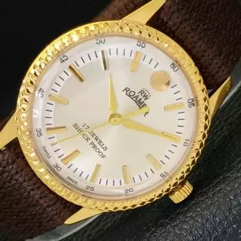 ВОССТАНОВЛЕННЫЕ ШВЕЙЦАРСКИЕ МУЖСКИЕ ЧАСЫ С РУЧНЫМ ЗАВОДОМ, СЕРЕБРЯНЫЙ ЦИФЕРБЛАТ A431406-2 R107-a431406