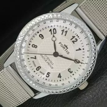 ВОССТАНОВЛЕННЫЕ ШВЕЙЦАРСКИЕ МУЖСКИЕ ЧАСЫ С РУЧНЫМ ЗАВОДОМ, СЕРЕБРИСТЫЙ ЦИФЕРБЛАТ a431610-2 R108-a431610