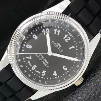 ВОССТАНОВЛЕННЫЕ ШВЕЙЦАРСКИЕ МУЖСКИЕ ЧАСЫ С РУЧНЫМ ЗАВОДОМ, ЧЕРНЫЙ ЦИФЕРБЛАТ a431715-2 R108-a431715