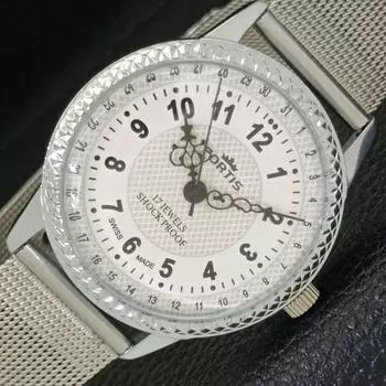 ВОССТАНОВЛЕННЫЕ ШВЕЙЦАРСКИЕ МУЖСКИЕ ЧАСЫ С РУЧНЫМ ЗАВОДОМ, БЕЛЫЙ ЦИФЕРБЛАТ a431630-2 R108-a431630