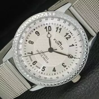 ВОССТАНОВЛЕННЫЕ ШВЕЙЦАРСКИЕ МУЖСКИЕ ЧАСЫ С РУЧНЫМ ЗАВОДОМ, СЕРЕБРИСТЫЙ ЦИФЕРБЛАТ a431608-2 R108-a431608