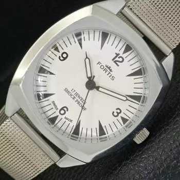 ВОССТАНОВЛЕННЫЕ ШВЕЙЦАРСКИЕ МУЖСКИЕ ЧАСЫ С РУЧНЫМ ЗАВОДОМ, БЕЛЫЙ ЦИФЕРБЛАТ a431764-2 R108-a431764