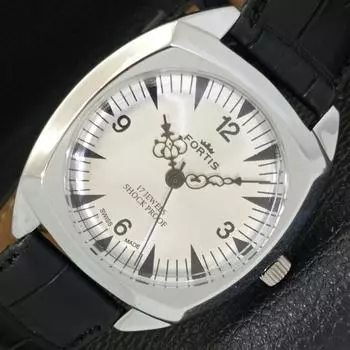 ВОССТАНОВЛЕННЫЕ ШВЕЙЦАРСКИЕ МУЖСКИЕ ЧАСЫ С РУЧНЫМ ЗАВОДОМ, СЕРЕБРИСТЫЙ ЦИФЕРБЛАТ a431803-2 R108-a431803