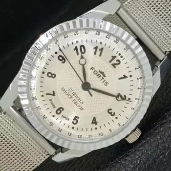 ВОССТАНОВЛЕННЫЕ ШВЕЙЦАРСКИЕ МУЖСКИЕ ЧАСЫ С РУЧНЫМ ЗАВОДОМ, СЕРЕБРИСТЫЙ ЦИФЕРБЛАТ a431674-2 R108-a431674