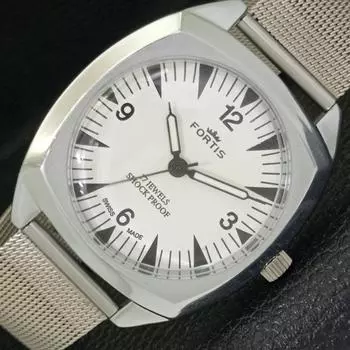 ВОССТАНОВЛЕННЫЕ ШВЕЙЦАРСКИЕ МУЖСКИЕ ЧАСЫ С РУЧНЫМ ЗАВОДОМ, БЕЛЫЙ ЦИФЕРБЛАТ a431770-2 R108-a431770