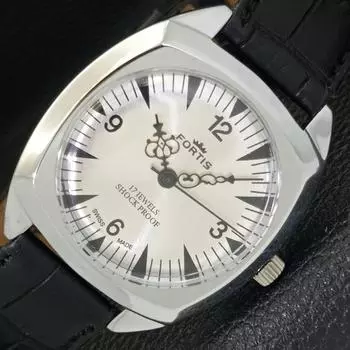 ВОССТАНОВЛЕННЫЕ ШВЕЙЦАРСКИЕ МУЖСКИЕ ЧАСЫ С РУЧНЫМ ЗАВОДОМ, СЕРЕБРИСТЫЙ ЦИФЕРБЛАТ a431804-2 R108-a431804