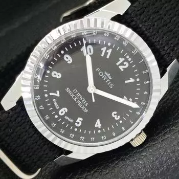 ВОССТАНОВЛЕННЫЕ ШВЕЙЦАРСКИЕ МУЖСКИЕ ЧАСЫ С РУЧНЫМ ЗАВОДОМ, ЧЕРНЫЙ ЦИФЕРБЛАТ a431725-2 R108-a431725