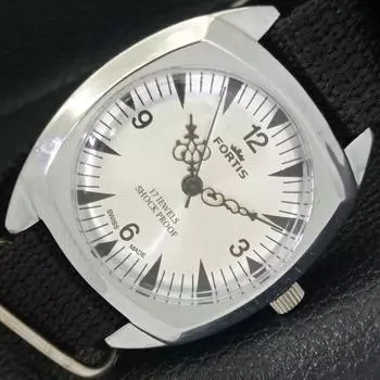 ВОССТАНОВЛЕННЫЕ ШВЕЙЦАРСКИЕ МУЖСКИЕ ЧАСЫ С РУЧНЫМ ЗАВОДОМ, СЕРЕБРИСТЫЙ ЦИФЕРБЛАТ a431816-2 R108-a431816