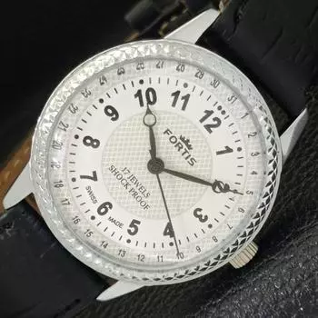 ВОССТАНОВЛЕННЫЕ ШВЕЙЦАРСКИЕ МУЖСКИЕ ЧАСЫ С РУЧНЫМ ЗАВОДОМ, БЕЛЫЙ ЦИФЕРБЛАТ a431618-2 R108-a431618