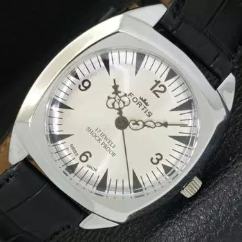 ВОССТАНОВЛЕННЫЕ ШВЕЙЦАРСКИЕ МУЖСКИЕ ЧАСЫ С РУЧНЫМ ЗАВОДОМ, СЕРЕБРИСТЫЙ ЦИФЕРБЛАТ a431809-2 R108-a431809