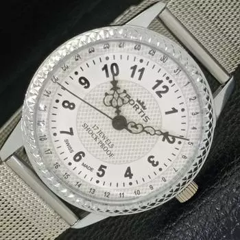 ВОССТАНОВЛЕННЫЕ ШВЕЙЦАРСКИЕ МУЖСКИЕ ЧАСЫ С РУЧНЫМ ЗАВОДОМ, БЕЛЫЙ ЦИФЕРБЛАТ a431632-2 R108-a431632