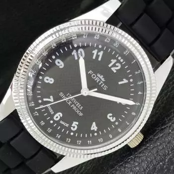 ВОССТАНОВЛЕННЫЕ ШВЕЙЦАРСКИЕ МУЖСКИЕ ЧАСЫ С РУЧНЫМ ЗАВОДОМ, ЧЕРНЫЙ ЦИФЕРБЛАТ a431713-2 R108-a431713