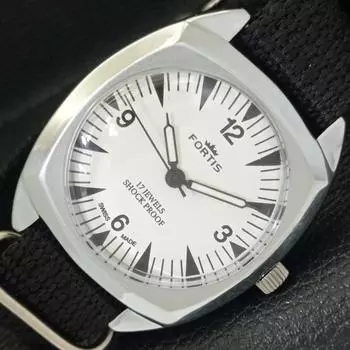 ВОССТАНОВЛЕННЫЕ ШВЕЙЦАРСКИЕ МУЖСКИЕ ЧАСЫ С РУЧНЫМ ЗАВОДОМ, БЕЛЫЙ ЦИФЕРБЛАТ a431753-2 R108-a431753