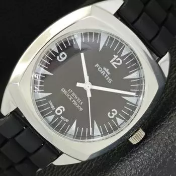 ВОССТАНОВЛЕННЫЕ ШВЕЙЦАРСКИЕ МУЖСКИЕ ЧАСЫ С РУЧНЫМ ЗАВОДОМ, ЧЕРНЫЙ ЦИФЕРБЛАТ a431785-2 R108-a431785