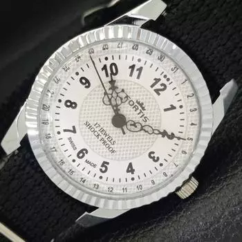 ВОССТАНОВЛЕННЫЕ ШВЕЙЦАРСКИЕ МУЖСКИЕ ЧАСЫ С РУЧНЫМ ЗАВОДОМ, БЕЛЫЙ ЦИФЕРБЛАТ a431643-2 R108-a431643