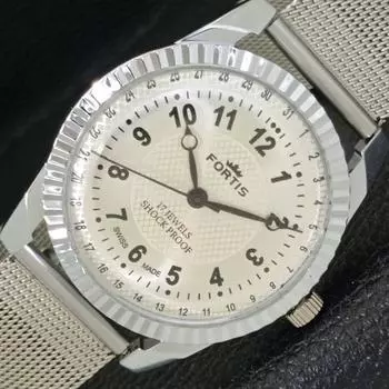 ВОССТАНОВЛЕННЫЕ ШВЕЙЦАРСКИЕ МУЖСКИЕ ЧАСЫ С РУЧНЫМ ЗАВОДОМ, СЕРЕБРИСТЫЙ ЦИФЕРБЛАТ a431671-2 R108-a431671