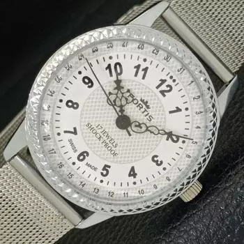 ВОССТАНОВЛЕННЫЕ ШВЕЙЦАРСКИЕ МУЖСКИЕ ЧАСЫ С РУЧНЫМ ЗАВОДОМ, БЕЛЫЙ ЦИФЕРБЛАТ a431635-2 R108-a431635