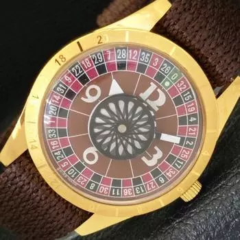 ВОССТАНОВЛЕННЫЕ ШВЕЙЦАРСКИЕ МУЖСКИЕ МЕХАНИЧЕСКИЕ ЧАСЫ С РУЧНЫМ ЗАВОДОМ, КОРИЧНЕВЫЙ ЦИФЕРБЛАТ a430244-2 R102-a430244