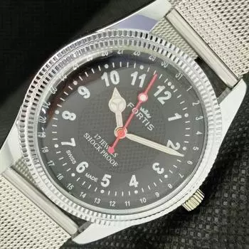 ВОССТАНОВЛЕННЫЕ ШВЕЙЦАРСКИЕ МУЖСКИЕ НАРУЧНЫЕ ЧЕРНЫЕ ЧАСЫ FORTIS WINDING 622c-a416938-2 lot622c-a416938