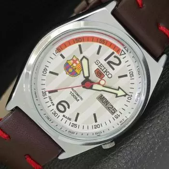 ВОССТАНОВЛЕННЫЕ ВИНТАЖНЫЕ АВТОМАТИЧЕСКИЕ МУЖСКИЕ ЧАСЫ SEIKO 5 JAPAN СЕРЕБРЯНЫЙ ЦИФЕРБЛАТ a433569-2 R117-a433569