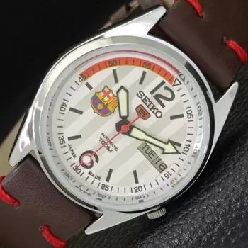 ВОССТАНОВЛЕННЫЕ ВИНТАЖНЫЕ АВТОМАТИЧЕСКИЕ МУЖСКИЕ ЧАСЫ SEIKO 5 JAPAN СЕРЕБРЯНЫЙ ЦИФЕРБЛАТ a433570-2 R117-a433570