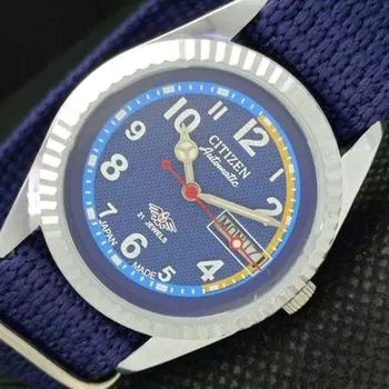 ВОССТАНОВЛЕННЫЕ ВИНТАЖНЫЕ ЧАСЫ CITIZEN AUTO 8200 ЯПОНИЯ МУЖСКИЕ D/D СИНИЕ ЧАСЫ 610a-a317557-2 SKU610a-a317557
