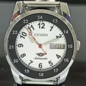 ВОССТАНОВЛЕННЫЕ ВИНТАЖНЫЕ ЧАСЫ CITIZEN AUTO 8200 ЯПОНИЯ МУЖСКИЕ СЕРЕБРЯНЫЕ ЧАСЫ 490e-a250486-9 Citizena250486