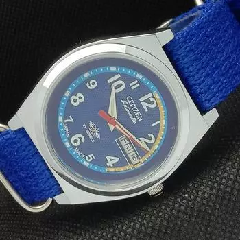 ВОССТАНОВЛЕННЫЕ ВИНТАЖНЫЕ ЧАСЫ CITIZEN AUTO 8200 ЯПОНИЯ МУЖСКИЕ D/D СИНИЕ ЧАСЫ 534a-a280510-2 SKU534a-a280510