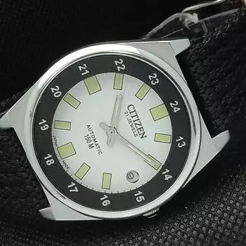 ВОССТАНОВЛЕННЫЕ ВИНТАЖНЫЕ ЧАСЫ CITIZEN AUTOMATIC 8200 ЯПОНИЯ МУЖСКИЕ БЕЛЫЕ ЧАСЫ 534a-a280483-2 SKU534a-a280483