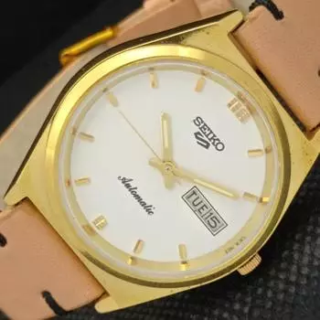 ВОССТАНОВЛЕННЫЕ ВИНТАЖНЫЕ ЧАСЫ SEIKO 5 AUTO 6319A ЯПОНИЯ МУЖСКИЕ D/D БЕЛЫЕ ЧАСЫ 593c-a314896-2 SKU593c-a314896