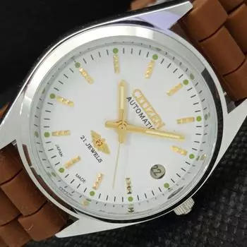 ВОССТАНОВЛЕННЫЕ ВИНТАЖНЫЕ CITIZEN AUTO 8200 ЯПОНИЯ МУЖСКИЕ БЕЛЫЕ ЧАСЫ С ДАТОЙ 608f-a316170-9 SKU608f-a316170