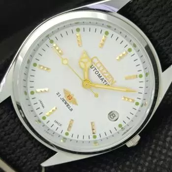ВОССТАНОВЛЕННЫЕ ВИНТАЖНЫЕ CITIZEN AUTO 8200 ЯПОНИЯ МУЖСКИЕ БЕЛЫЕ ЧАСЫ С ДАТОЙ 608f-a316134-9 SKU608f-a316134