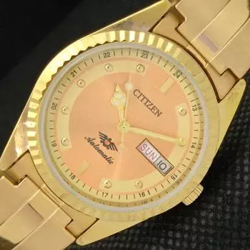 ВОССТАНОВЛЕННЫЕ ВИНТАЖНЫЕ CITIZEN AUTO 8200 ЯПОНИЯ МУЖСКИЕ D/D ЗОЛОТЫЕ ЧАСЫ 610b-a317822-9 SKU610b-a317822
