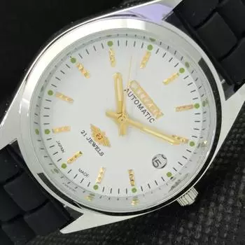 ВОССТАНОВЛЕННЫЕ ВИНТАЖНЫЕ МУЖСКИЕ ЧАСЫ CITIZEN AUTO 8200 JAPAN DATE WHITE 608f-a316115-2 SKU608f-a316115