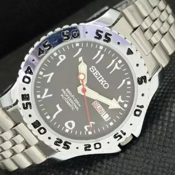ВОССТАНОВЛЕННЫЕ ВИНТАЖНЫЕ МУЖСКИЕ ЧАСЫ SEIKO 5 AUTO JAPAN АРАБСКОГО КОРИЧНЕВОГО ЦВЕТА 587c-a308873-2 SKU587c-a308873