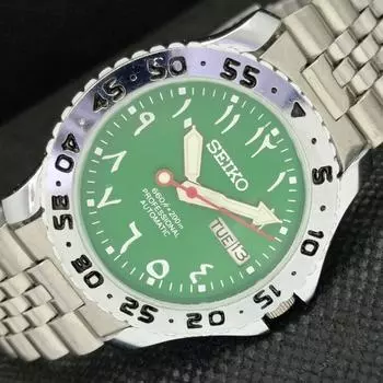 ВОССТАНОВЛЕННЫЕ ВИНТАЖНЫЕ МУЖСКИЕ ЧАСЫ SEIKO 5 AUTO JAPAN ARABIC GREEN 587c-a308881-2 SKU587c-a308881