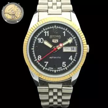 ВОССТАНОВЛЕННЫЕ ВИНТАЖНЫЕ МУЖСКИЕ ЧАСЫ SEIKO 5 AUTOMATIC JAPAN С ЗОЛОТЫМ МЕХАНИЗМОМ a304950-9 SKU575a-a304950