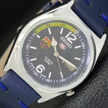 ВОССТАНОВЛЕННЫЕ ВИНТАЖНЫЕ МУЖСКИЕ ЧАСЫ SEIKO 5 AUTOMATIC 7009A ИЗ ЯПОНИИ С СИНИМ ЦИФЕРБЛАТОМ a433573-2 R117-a433573