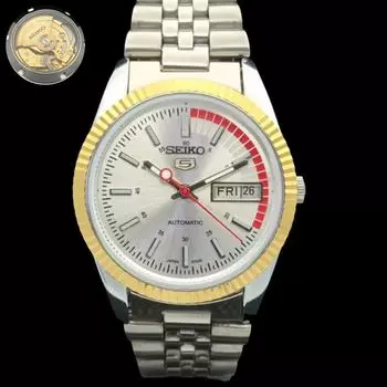 ВОССТАНОВЛЕННЫЕ ВИНТАЖНЫЕ МУЖСКИЕ ЧАСЫ SEIKO 5 AUTOMATIC JAPAN С ЗОЛОТЫМ МЕХАНИЗМОМ a304873-2 SKU575a-a304873